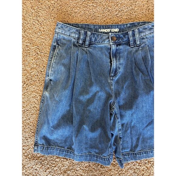 Lands End Light/Medium Wash Lot Bundle 3 Pleated Jean Shorts Womens 8 10 Petites - Picture 15 of 16